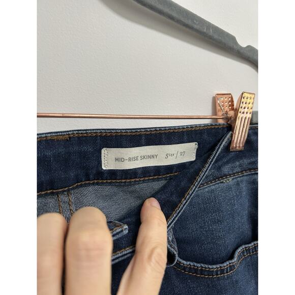 Pilcro and the Letterpress Jeans Womens 27 Blue Denim Stet Ankle Split Mid Rise - Picture 5 of 11